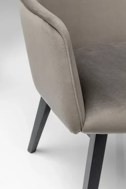 Online KARE Design Krzesło z podłokietnikami Modino Velvet 55x82 cm szare - KARE