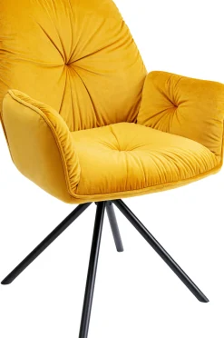 Discount KARE Design Krzesło z podłokietnikami Mila 60x89 cm żółte - KARE