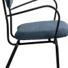 Best KARE Design Krzesło z podłokietnikami niebieskie z czarną stalową ramą 59x82 cm - KARE