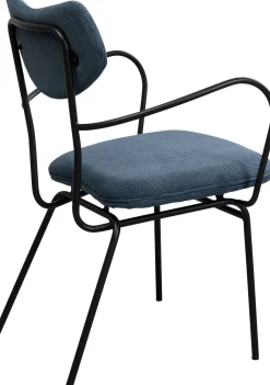 Best KARE Design Krzesło z podłokietnikami niebieskie z czarną stalową ramą 59x82 cm - KARE