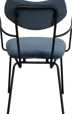 Best KARE Design Krzesło z podłokietnikami niebieskie z czarną stalową ramą 59x82 cm - KARE
