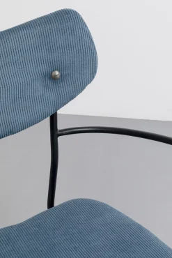 Best KARE Design Krzesło z podłokietnikami niebieskie z czarną stalową ramą 59x82 cm - KARE