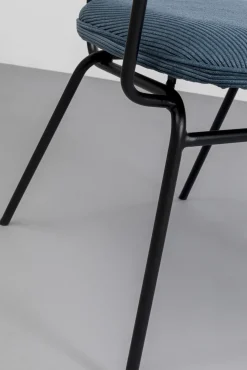 Best KARE Design Krzesło z podłokietnikami niebieskie z czarną stalową ramą 59x82 cm - KARE
