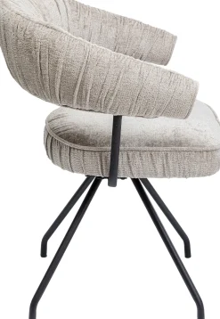 Clearance KARE Design Krzesło z podłokietnikami obrotowe w kolorze szarym nogi czarne 58x78 cm - KARE