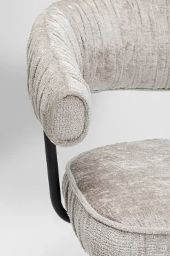 Clearance KARE Design Krzesło z podłokietnikami obrotowe w kolorze szarym nogi czarne 58x78 cm - KARE