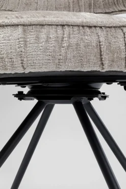 Clearance KARE Design Krzesło z podłokietnikami obrotowe w kolorze szarym nogi czarne 58x78 cm - KARE