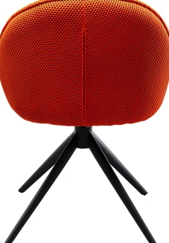 Best KARE Design Krzesło z podłokietnikami obrotowe pikowane pomarańczowe nogi czarne 64x81 cm - KARE