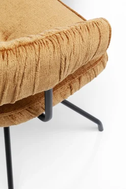 New KARE Design Krzesło z podłokietnikami obrotowe w kolorze brązowym nogi czarne 58x78 cm - KARE