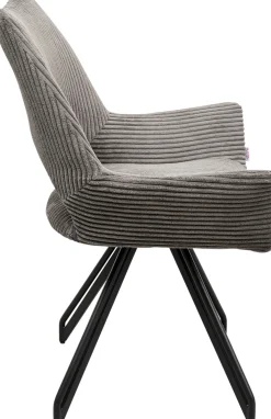 Clearance KARE Design Krzesło z podłokietnikami obrotowe ciemnoszare nogi czarne stalowe 59x86 cm - KARE