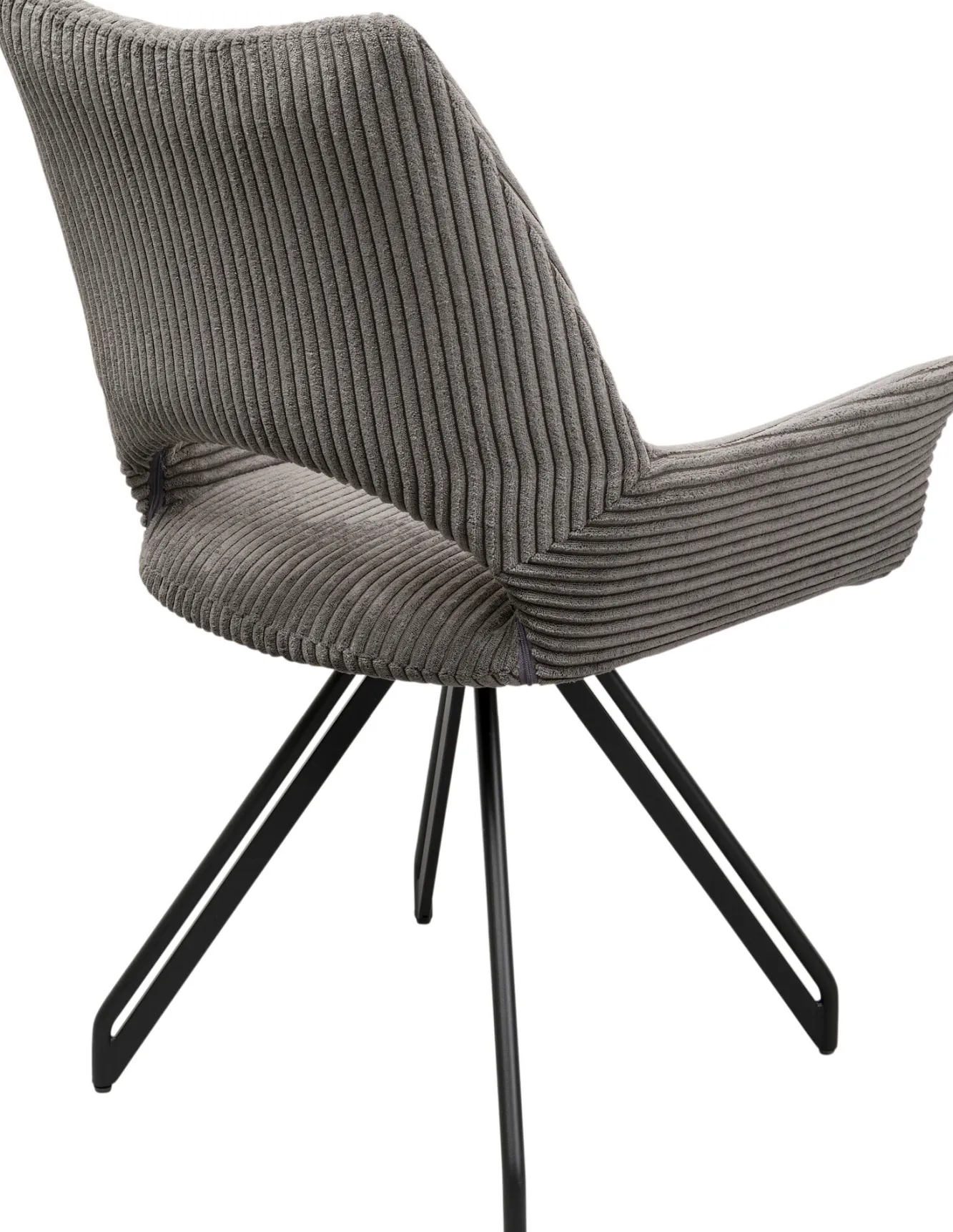 Clearance KARE Design Krzesło z podłokietnikami obrotowe ciemnoszare nogi czarne stalowe 59x86 cm - KARE