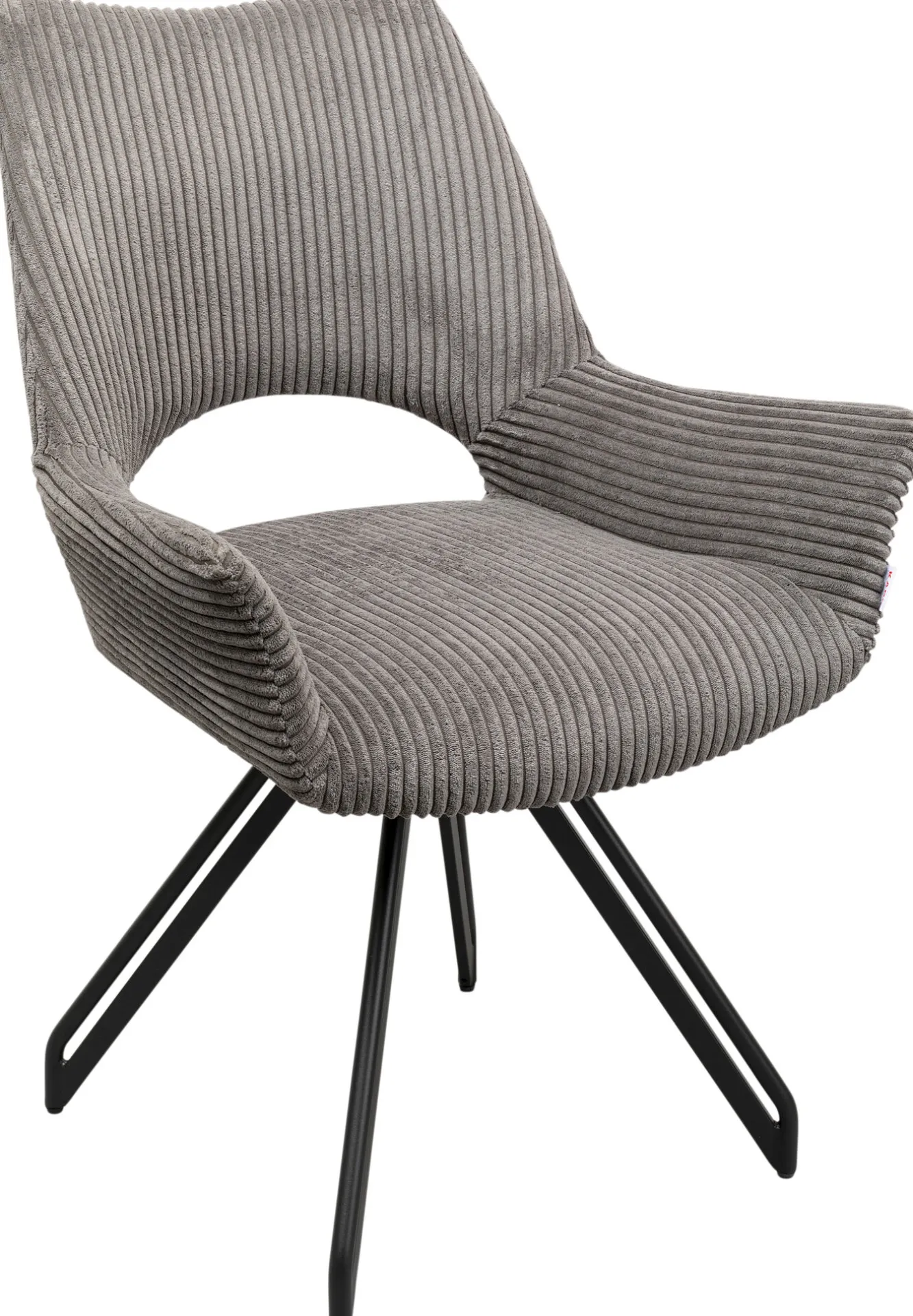 Clearance KARE Design Krzesło z podłokietnikami obrotowe ciemnoszare nogi czarne stalowe 59x86 cm - KARE