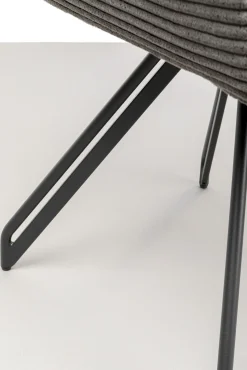 Clearance KARE Design Krzesło z podłokietnikami obrotowe ciemnoszare nogi czarne stalowe 59x86 cm - KARE