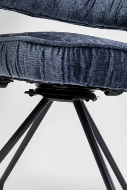 Best KARE Design Krzesło z podłokietnikami obrotowe w kolorze niebieskim nogi czarne 58x78 cm - KARE