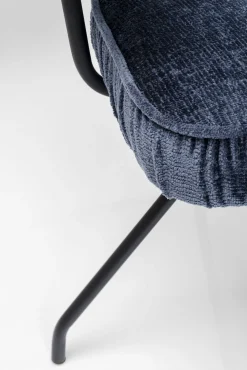 Best KARE Design Krzesło z podłokietnikami obrotowe w kolorze niebieskim nogi czarne 58x78 cm - KARE