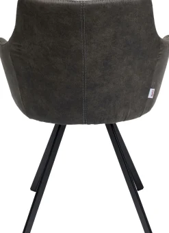 Outlet KARE Design Krzesło z podłokietnikami obrotowe tapicerowane 53x84 cm antracytowe - KARE