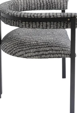 Outlet KARE Design Krzesło z podłokietnikami Paris S&P 58x71 cm czarno-białe - KARE