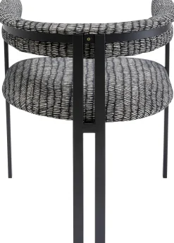 Outlet KARE Design Krzesło z podłokietnikami Paris S&P 58x71 cm czarno-białe - KARE