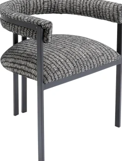 Outlet KARE Design Krzesło z podłokietnikami Paris S&P 58x71 cm czarno-białe - KARE