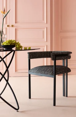 Outlet KARE Design Krzesło z podłokietnikami Paris S&P 58x71 cm czarno-białe - KARE