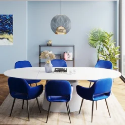 Discount KARE Design Krzesło z podłokietnikami San Francisco 59x82 cm niebieskie - KARE