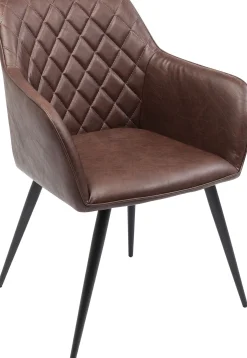 New KARE Design Krzesło z podłokietnikami San Remo 59x79 cm brązowe ekoskóra - KARE