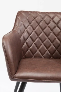 New KARE Design Krzesło z podłokietnikami San Remo 59x79 cm brązowe ekoskóra - KARE