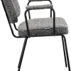 Fashion KARE Design Krzesło z podłokietnikami szara tkanina melanżowa nogi czarne 58x80 cm - KARE
