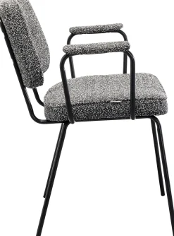 Fashion KARE Design Krzesło z podłokietnikami szara tkanina melanżowa nogi czarne 58x80 cm - KARE
