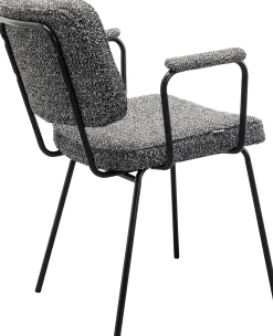 Fashion KARE Design Krzesło z podłokietnikami szara tkanina melanżowa nogi czarne 58x80 cm - KARE