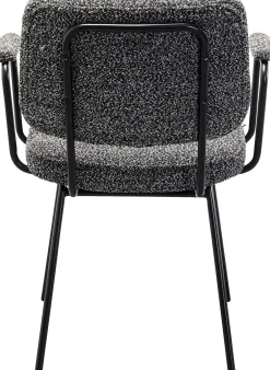 Fashion KARE Design Krzesło z podłokietnikami szara tkanina melanżowa nogi czarne 58x80 cm - KARE