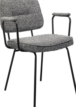 Fashion KARE Design Krzesło z podłokietnikami szara tkanina melanżowa nogi czarne 58x80 cm - KARE