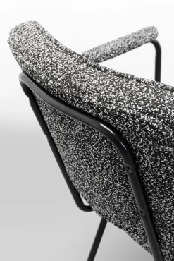 Fashion KARE Design Krzesło z podłokietnikami szara tkanina melanżowa nogi czarne 58x80 cm - KARE