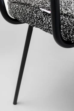 Fashion KARE Design Krzesło z podłokietnikami szara tkanina melanżowa nogi czarne 58x80 cm - KARE