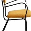 Best KARE Design Krzesło z podłokietnikami żółte z czarną stalową ramą 59x82 cm - KARE