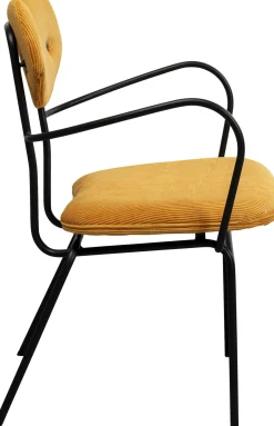 Best KARE Design Krzesło z podłokietnikami żółte z czarną stalową ramą 59x82 cm - KARE