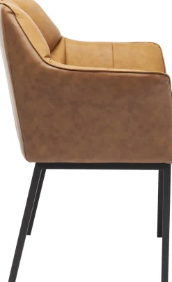 New KARE Design Krzesło z podłokietnikami Thinktank 62x85 cm jasnobrązowe skóra naturalna - KARE