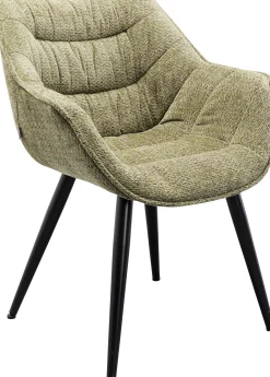 Best KARE Design Krzesło z podłokietnikami tkanina zielona melanżowa 65x82 cm - KARE