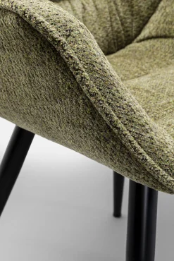 Best KARE Design Krzesło z podłokietnikami tkanina zielona melanżowa 65x82 cm - KARE