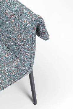 Best KARE Design Krzesło z podłokietnikami tapicerowane szare 70x85 cm nogi czarne - KARE