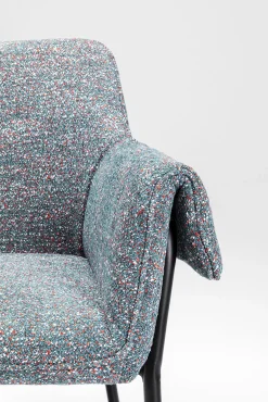 Best KARE Design Krzesło z podłokietnikami tapicerowane szare 70x85 cm nogi czarne - KARE