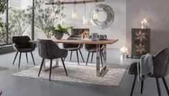 Outlet KARE Design Krzesło z podłokietnikami Thelma 65x82 cm szare ekoskóra - KARE