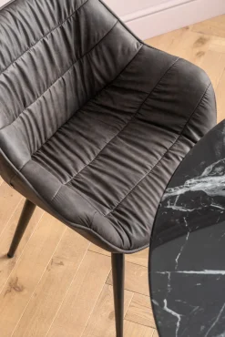 Outlet KARE Design Krzesło z podłokietnikami Thelma 65x82 cm szare ekoskóra - KARE