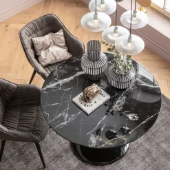 Outlet KARE Design Krzesło z podłokietnikami Thelma 65x82 cm szare ekoskóra - KARE