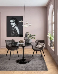 Outlet KARE Design Krzesło z podłokietnikami Thelma 65x82 cm szare ekoskóra - KARE