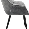 Fashion KARE Design Krzesło z podłokietnikami tkanina szara melanżowa 65x82 cm - KARE