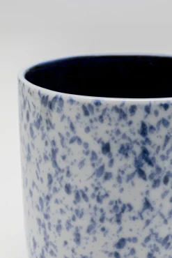 Discount KARE Design Kubek kamionkowy z uchem w kolorze biało-niebieskim 350 ml - KARE