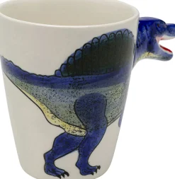 New KARE Design Kubek z porcelany biało-niebieski dinozaur spinozaur 390 ml - KARE