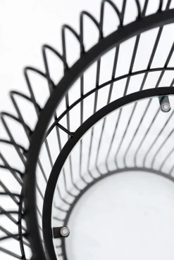 Clearance KARE Design Kwietnik stalowy loft czarny półka szklana Ø37x70 cm - KARE