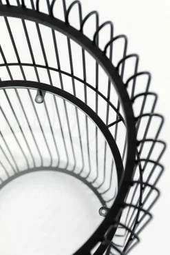 Clearance KARE Design Kwietnik stalowy loft czarny półka szklana Ø37x70 cm - KARE