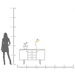 Fashion KARE Design Lampa biurkowa beżowo-złota stalowa 56 cm - KARE